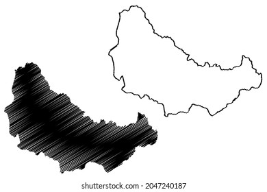 Doda District (Jammu And Kashmir Union Territory, Republic Of India) Map Vector Illustration, Scribble Sketch Doda Map