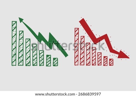 doddle chart illustration symbol icon in vector