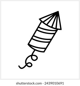 Doddle cohete fuegos artificiales icono Petard logo Dibujado a mano vector ilustración de stock EPS 10