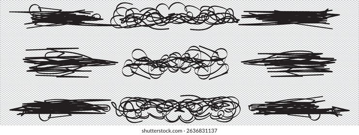 Doddle Sketchy Line Elements set EPS 10