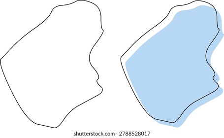 Doddridge County West Virginia map outline silhouette graphic illustration vector design with West Union county seat.