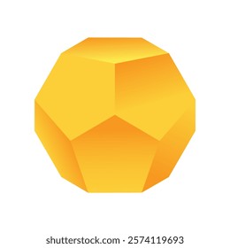 Dodecadron vector illustration isolated on white background with gradient for games, icons, packaging designs, logo, mobile, ui, web. Platonic solid.