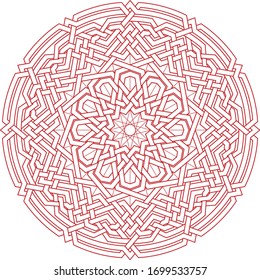 Dodecagon shape clock pattern vector with Celtic star circular pattern inside vector geometric backgrond
