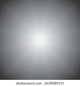 Dodecagon shaped gradient. Gradation art. White center.