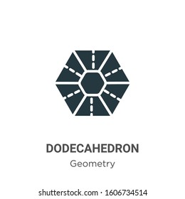 Dodecahedron glyph icon vector on white background. Flat vector dodecahedron icon symbol sign from modern geometry collection for mobile concept and web apps design.