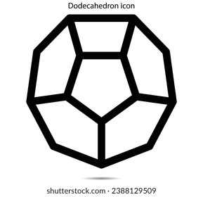 Dodecahedron icon vector illustration graphic on background