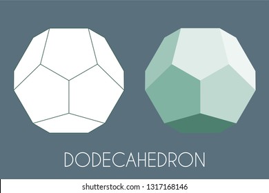 Dodecahedron Platonic Solid. Sacred Geometry 3d Illustration