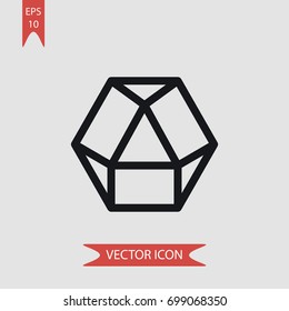 Dodecahedron vector icon  illustration symbol