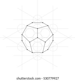 Dodecahedron, A Vector Illustration Of Dodecahedron On White Background