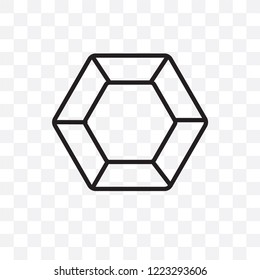 Dodecahedron vector linear icon isolated on transparent background, Dodecahedron transparency concept can be used for web and mobile