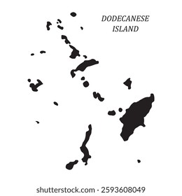 dodecanese islands map vector illustration design