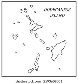 dodecanese islands map vector illustration design