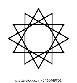 Dodekagram, Satanic Symbols, Medieval Occultism, Magic Stamps, Sigils, Mystical Knots, Devil's Cross. Sigil Lucifer Baphomet vector svg