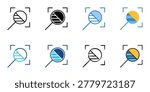 Dodge and burn icons set multiple style collection. Editable stroke 
