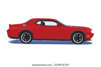 Dodge Challenger Red Muscle Car American v8 Fast