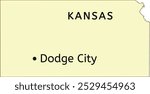 Dodge City location on Kansas state map