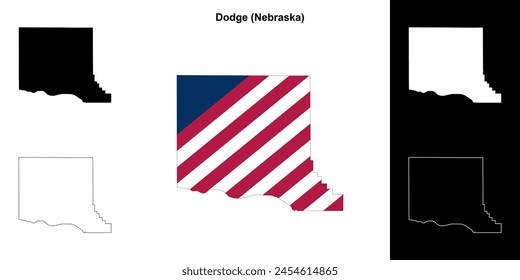 Dodge County (Nebraska) outline map set