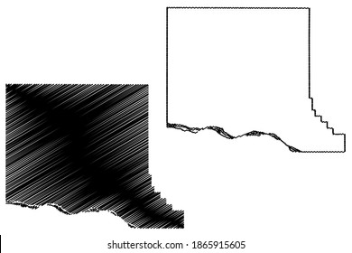 Dodge County, Nebraska (U.S. county, United States of America, USA, U.S., US) map vector illustration, scribble sketch Dodge map