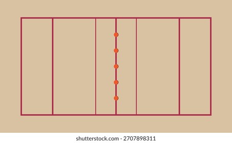 Dodgeball court top view vector illustration