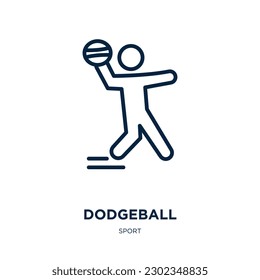 dodgeball icon from sport collection. Thin linear dodgeball, ball, kickball outline icon isolated on white background. Line vector dodgeball sign, symbol for web and mobile