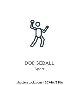 Dodgeball icon. Thin linear dodgeball outline icon isolated on white background from sport collection. Line vector sign, symbol for web and mobile