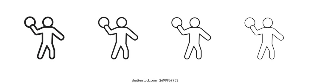 Iconos de Dodgeball. colección editable del icono del golpe.
