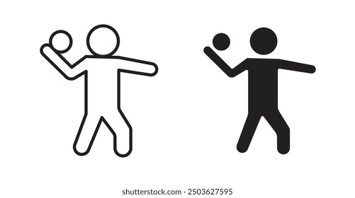 Dodgeball vector icon in solid and outline style