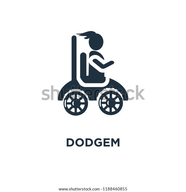 Dodgem icon.\
Black filled vector illustration. Dodgem symbol on white\
background. Can be used in web and\
mobile.