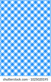 Dodger blue Gingham pattern. Texture from rhombus/squares for - plaid, tablecloths, clothes, shirts, dresses, paper, bedding, blankets, quilts and other textile products. Vector illustration.