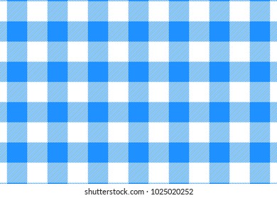 Dodger blue Gingham pattern. Texture from rhombus/squares for - plaid, tablecloths, clothes, shirts, dresses, paper, bedding, blankets, quilts and other textile products. Vector illustration.