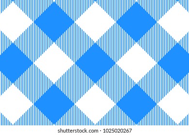 Dodger blue Gingham pattern. Texture from rhombus/squares for - plaid, tablecloths, clothes, shirts, dresses, paper, bedding, blankets, quilts and other textile products. Vector illustration.