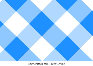 Dodger blue Gingham pattern. Texture from rhombus/squares for - plaid, tablecloths, clothes, shirts, dresses, paper, bedding, blankets, quilts and other textile products. Vector illustration.