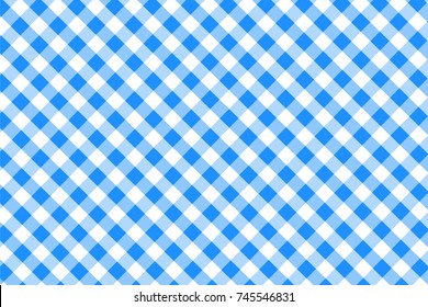 Dodger blue Gingham pattern. Texture from rhombus/squares for - plaid, tablecloths, clothes, shirts, dresses, paper, bedding, blankets, quilts and other textile products. Vector illustration.
