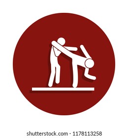 dodging icon in badge style. One of Fight collection icon can be used for UI, UX