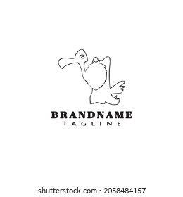 dodo bird cartoon logo template icon design black modern vector illustration