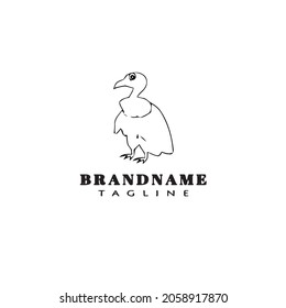 dodo bird cartoon logo template icon black modern isolated vector illustration