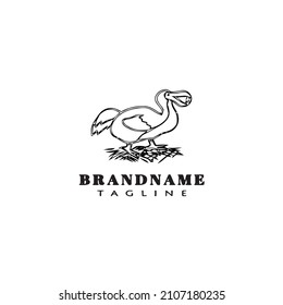 dodo pájaro caricatura plantilla icono diseño gráfico de vector aislado moderno