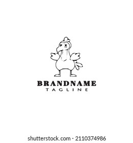 dodo bird cartoon logo template icon design black modern isolated vector illustration