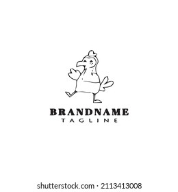 dodo bird cartoon logo template icon design black modern isolated vector illustration