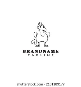 dodo bird cartoon logo template icon design black modern isolated illustration