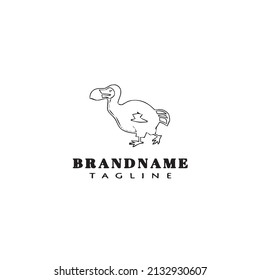 dodo bird cartoon logo template icon design black modern isolated vector illustration