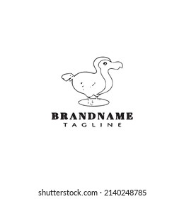dodo bird cartoon logo template icon design black modern isolated vector illustration