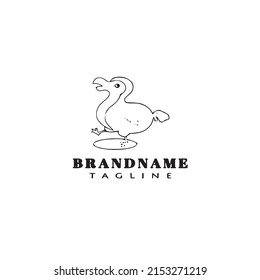 dodo bird cartoon logo template icon design black modern isolated vector illustration