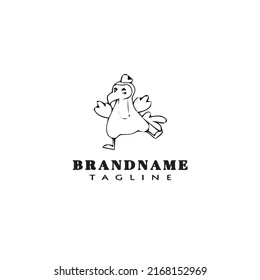 dodo bird cartoon logo template icon design black modern isolated vector