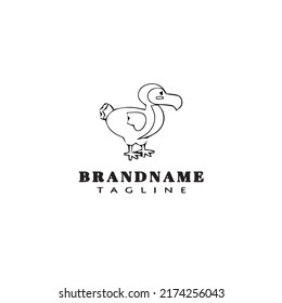 dodo bird cartoon logo template icon design black modern isolated vector illustration