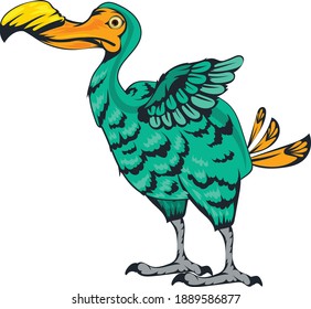 Dodo Bird cartoon vector art and illustration