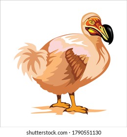 Dodo bird in color artline illustration for image and background