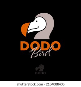 Dodo bird. Extinct specimen. Bird flat emblem. Icon for business, internet, web application, online shop.