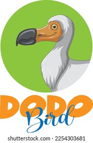 Dodo bird extinction animal cartoon logo illustration