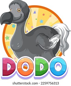 Dodo bird extinction animal cartoon logo illustration